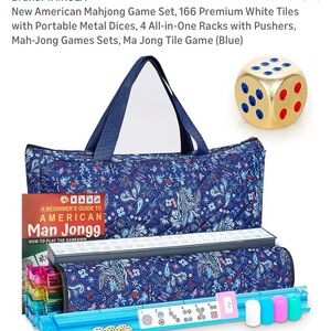 American Mahjong Game Set with Blue Paisley Case